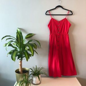 Red (Faux) Button Down Dress ⭐️ 3 for $25 ⭐️